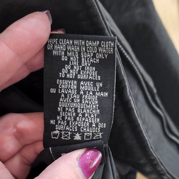 Steve Madden Faux Leather Jacket, Size L, Black - Picture 6 of 7